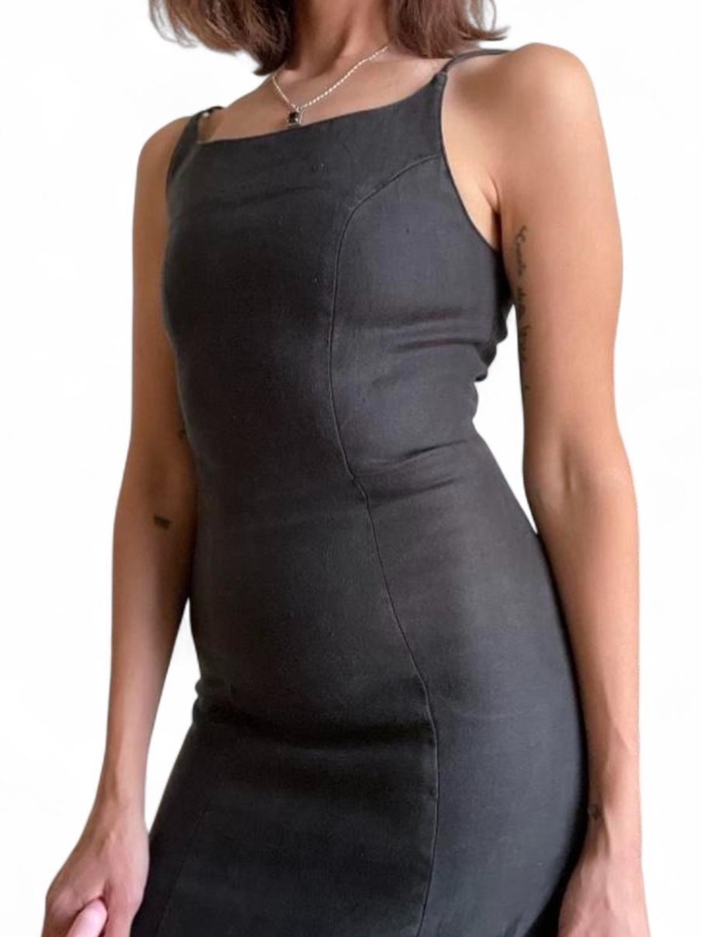 Vintage black linen dress by Andrea Jovine